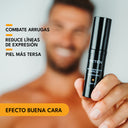 cuidado personal para hombre con sérum antiarrugas y líneas de expresión