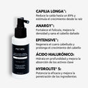 Capilia Longa y otros principios activos como anargy, epitensive y ácido hialurónico para fortalecer el cabello del hombre